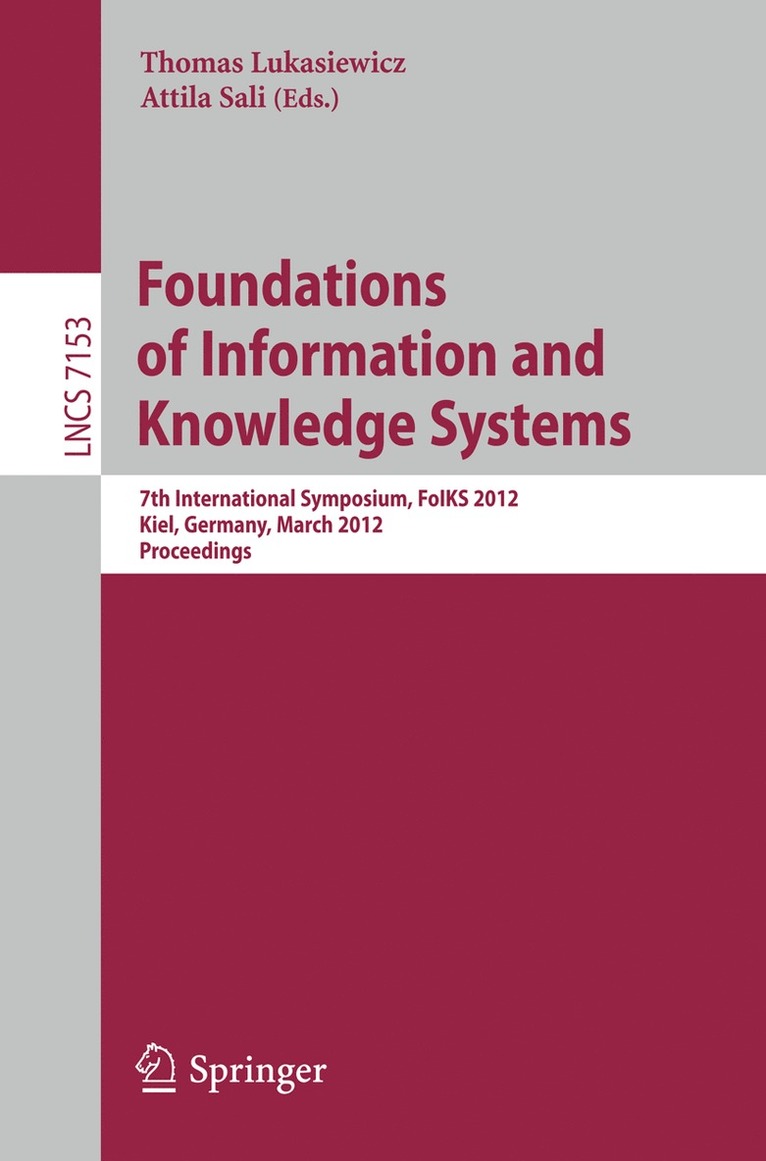 Foundations of Information and Knowledge Systems 1