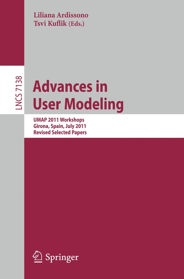 Liliana Ardissono, Tsvi Kuflik - Advances in User Modeling, Häftad