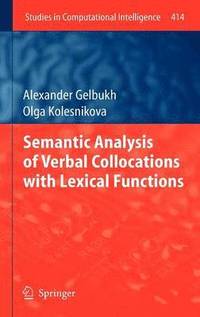 bokomslag Semantic Analysis of Verbal Collocations with Lexical Functions