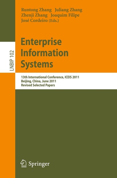 Runtong Zhang, Juliang Zhang, Zhenji Zhang, Joaquim Filipe, José Cordeiro - Enterprise Information Systems, Häftad