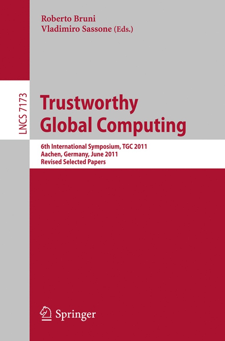 Roberto Bruni, Vladimiro Sassone - Trustworthy Global Computing, Häftad