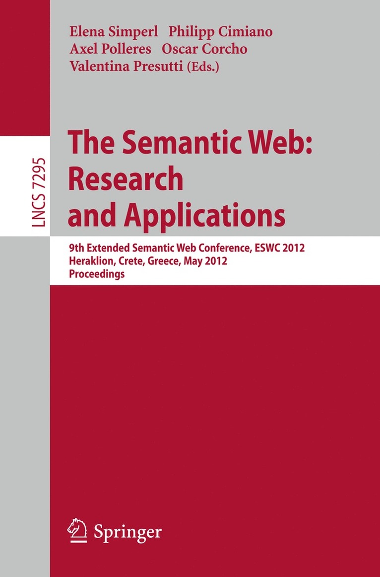 Elena Simperl, Philipp Cimiano, Axel Polleres, Oscar Corcho, Valentina Presutti - Semantic Web: Research and Applications, Häftad