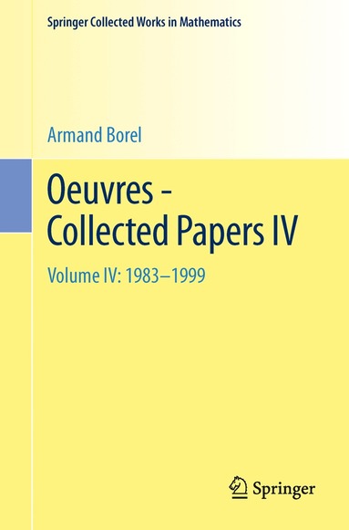 Armand Borel - Oeuvres - Collected Papers IV, Häftad