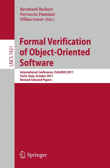 Bernhard Beckert, Ferruccio Damiani, Dilian Gurov - Formal Verification of Object-Oriented Software, Häftad