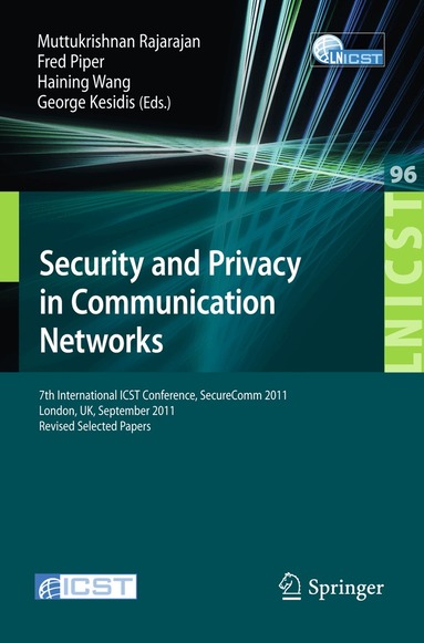 Muttukrishnan Rajarajan, Fred Piper, Haining Wang, George Kesidis - Security and Privacy in Communication Networks, Häftad