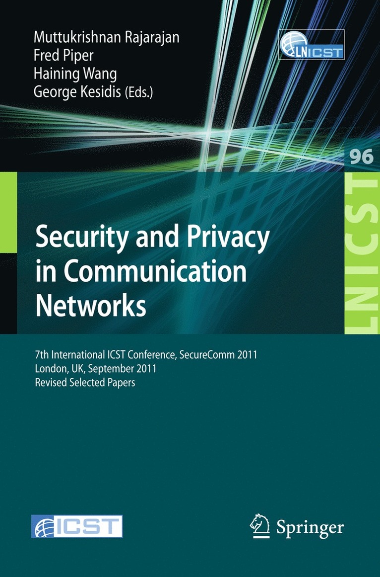 Muttukrishnan Rajarajan, Fred Piper, Haining Wang, George Kesidis - Security and Privacy in Communication Networks, Häftad