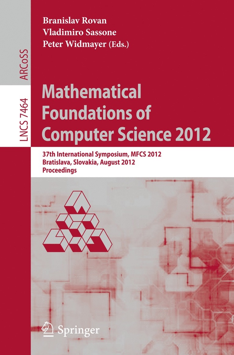 Branislav Rovan, Vladimiro Sassone, Peter Widmayer - Mathematical Foundations of Computer Science 2012, Häftad