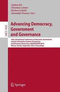 bokomslag Advancing Democracy, Government and Governance
