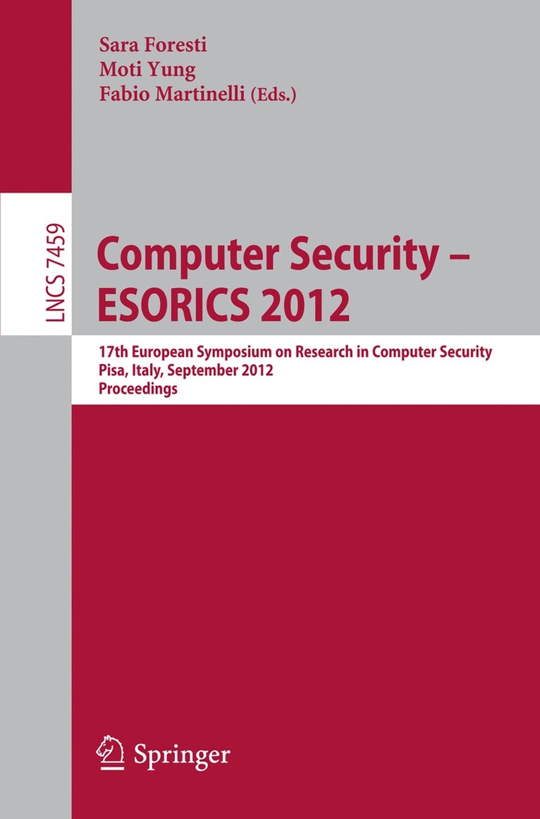 Computer Security -- ESORICS 2012 1