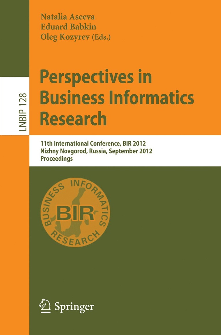 Natalia Aseeva, Eduard Babkin, Oleg Kozyrev - Perspectives in Business Informatics Research, Häftad