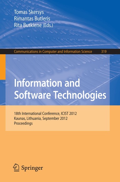 Tomas Skersys, Rimantas Butleris, Rita Butkiene - Information and Software Technologies, Häftad