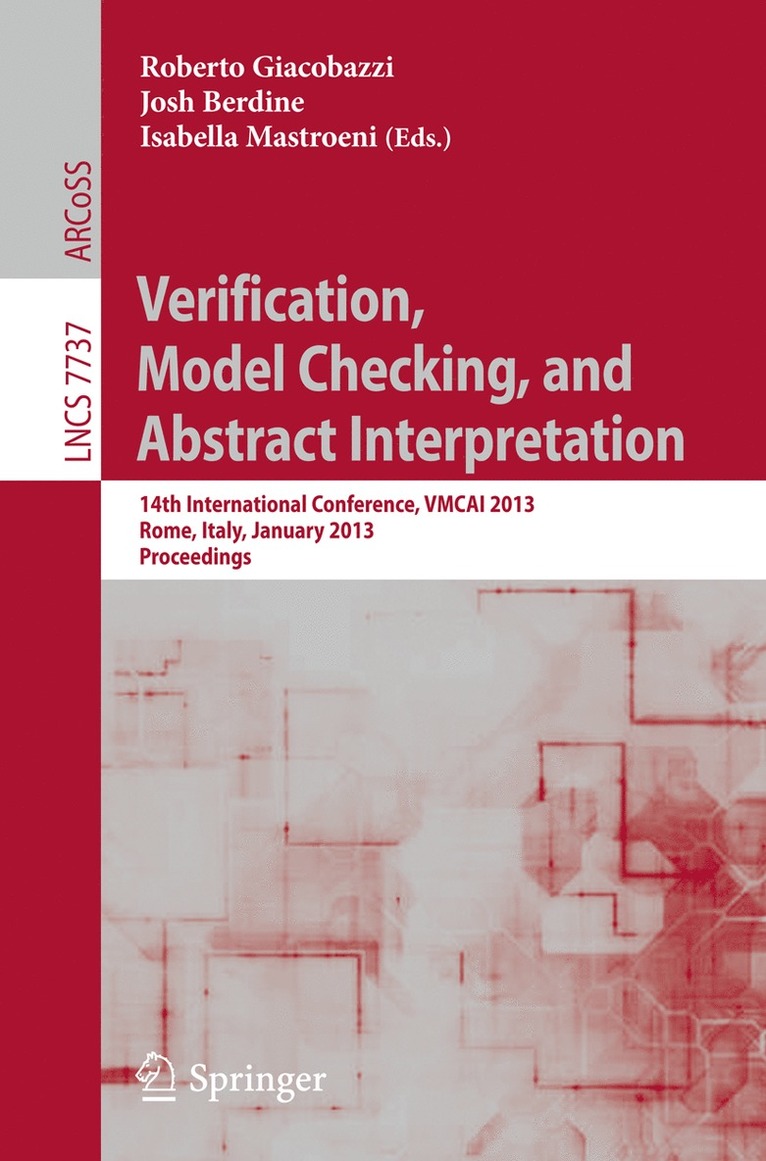 Roberto Giacobazzi, Josh Berdine, Isabella Mastroeni - Verification, Model Checking, and Abstract Interpretation, Häftad