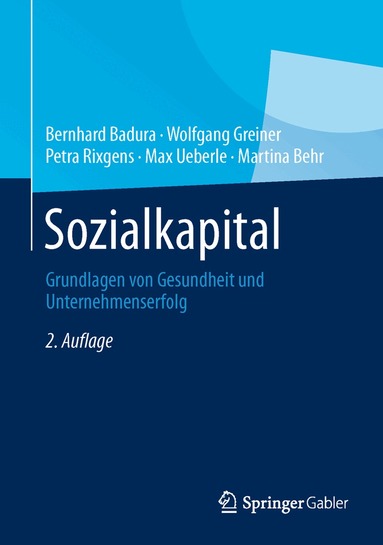 Bernhard Badura, Wolfgang Greiner, Petra Rixgens, Max Ueberle, Martina Behr, Bernhard Badura, Wolfgang Greiner - Sozialkapital, Inbunden