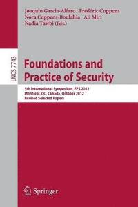 bokomslag Foundations and Practice of Security