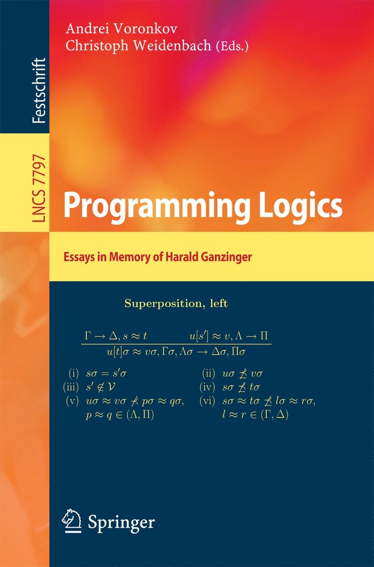 Andrei Voronkov, Christoph Weidenbach - Programming Logics, Häftad