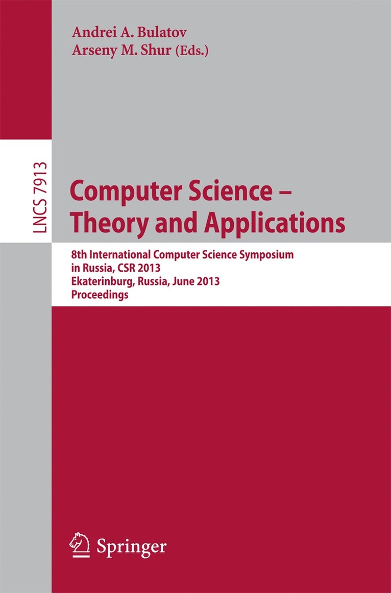 Andrei A. Bulatov, Arseny M. Shur, Andrei a. Bulatov - Computer Science - Theory and Applications, Häftad