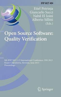 Etiel Petrinja, Giancarlo Succi, Nabil El Ioini, Alberto Sillitti - Open Source Software: Quality Verification, Inbunden