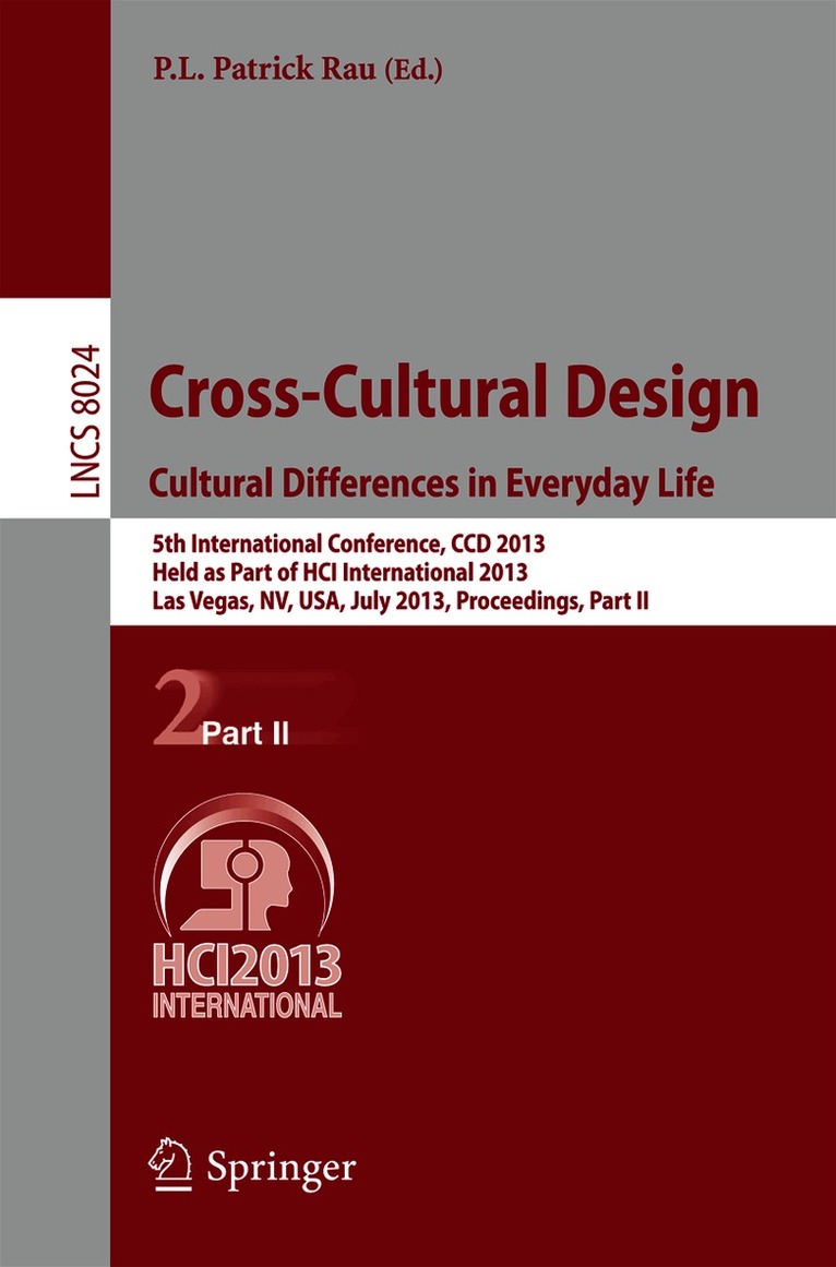 Cross-Cultural Design. Cultural Differences in Everyday Life