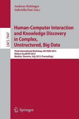 Human-Computer Interaction and Knowledge Discovery in Complex, Unstructured, Big Data 1
