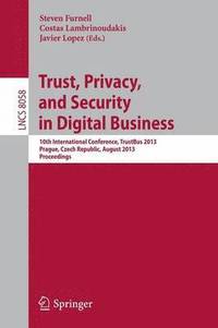 bokomslag Trust, Privacy, and Security in Digital Business