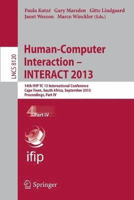 bokomslag Human-Computer Interaction -- INTERACT 2013