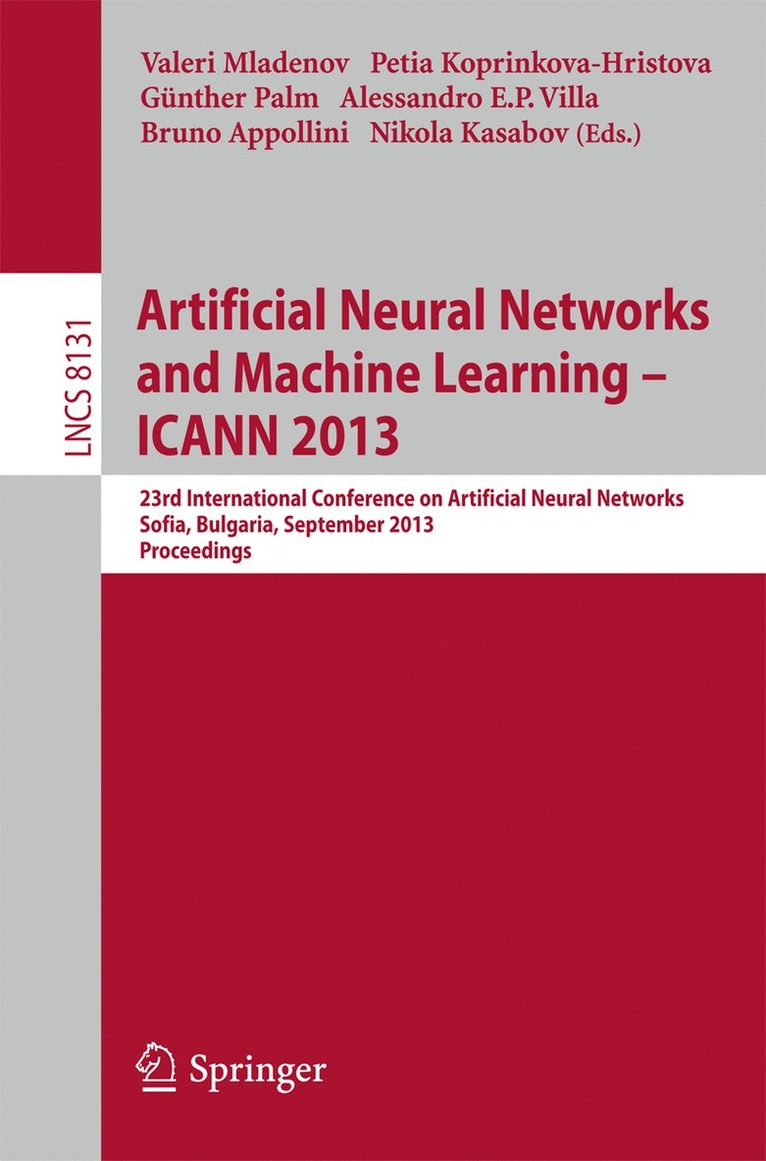 Artificial Neural Networks and Machine Learning -- ICANN 2013 1