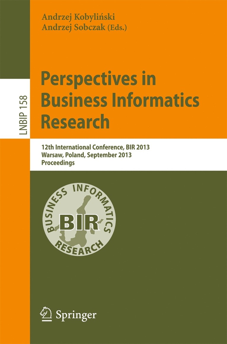 Andrzej Kobylinski, Andrzej Sobczak - Perspectives in Business Informatics Research, Häftad