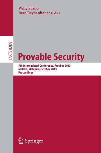 Willy Susilo, Reza Reyhanitabar - Provable Security, Häftad