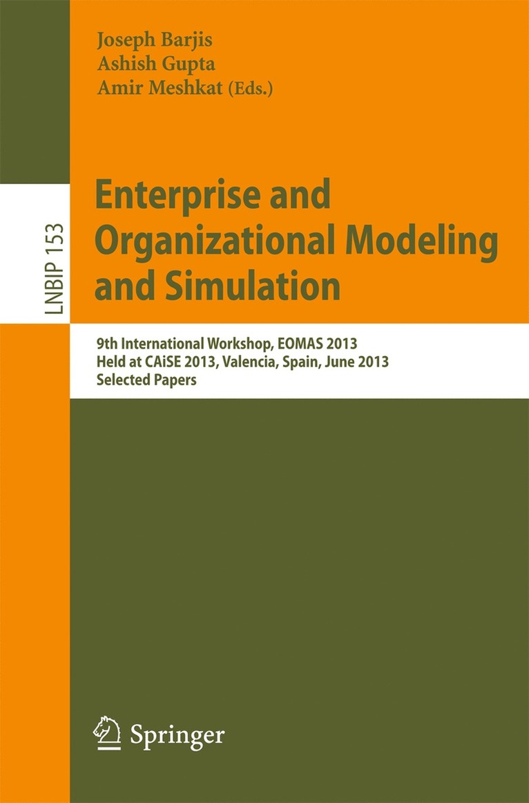 Joseph Barjis, Ashish Gupta, Amir Meshkat - Enterprise and Organizational Modeling and Simulation, Häftad