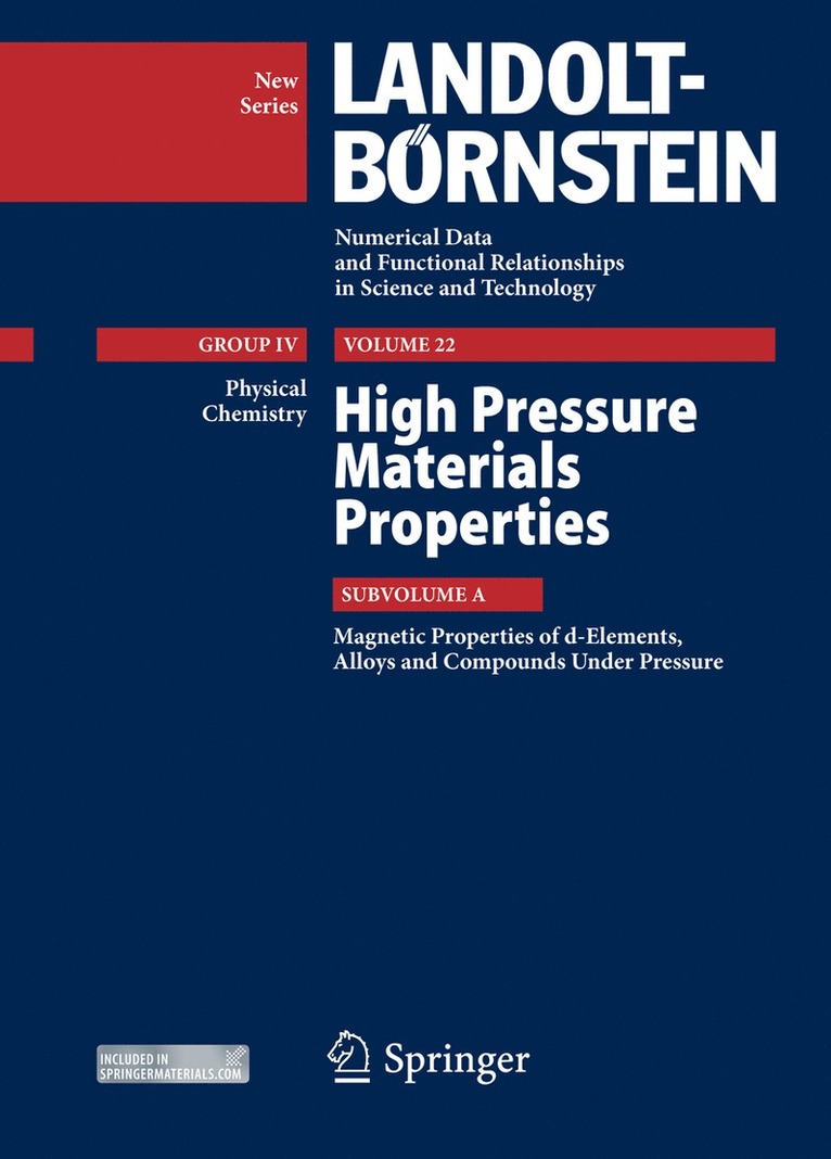 T. Kaneko, T. Kanomata, Y. Kawazoe, T. Kaneko, Y. Uwatoko - High Pressure Materials Properties, Inbunden