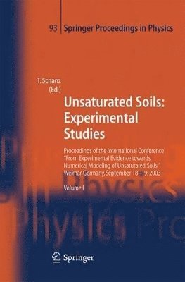 bokomslag Unsaturated Soils: Experimental Studies