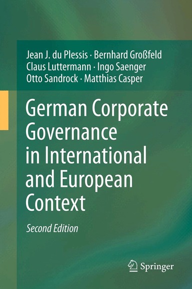 Jean J. du Plessis, Bernhard Großfeld, Claus Luttermann, Ingo Saenger, Otto Sandrock, Matthias Casper - German Corporate Governance in International and European Context, Häftad