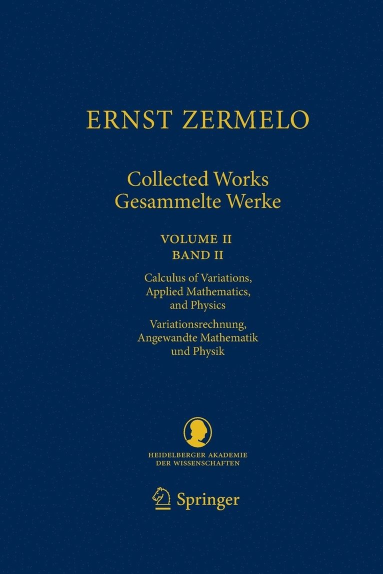 Ernst Zermelo - Collected Works/Gesammelte Werke II 1