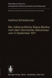 bokomslag Der vlkerrechtliche Status Berlins nach dem Viermchte-Abkommen vom 3. September 1971