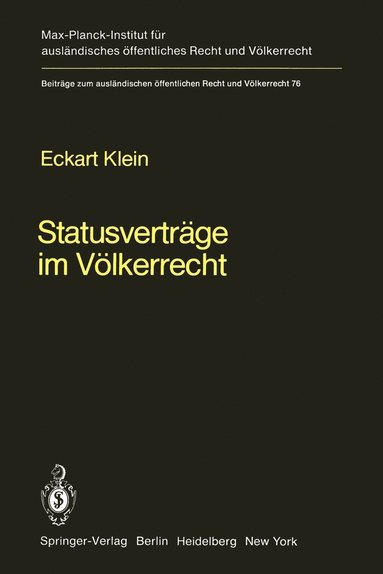 bokomslag Statusvertrge im Vlkerrecht