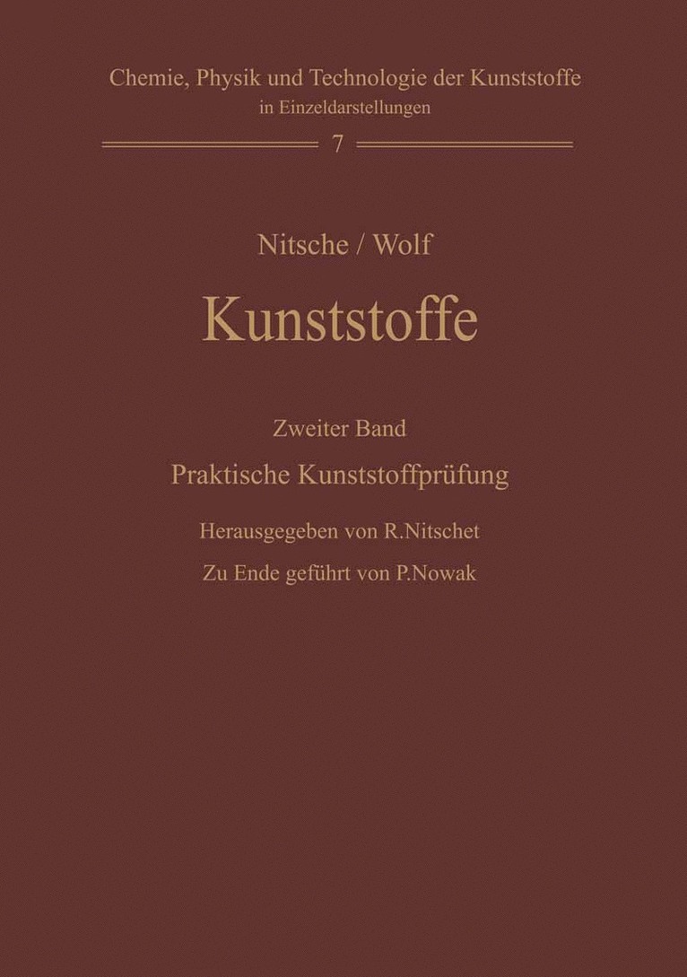 Kunststoffe. Struktur, physikalisches Verhalten und Prfung 1