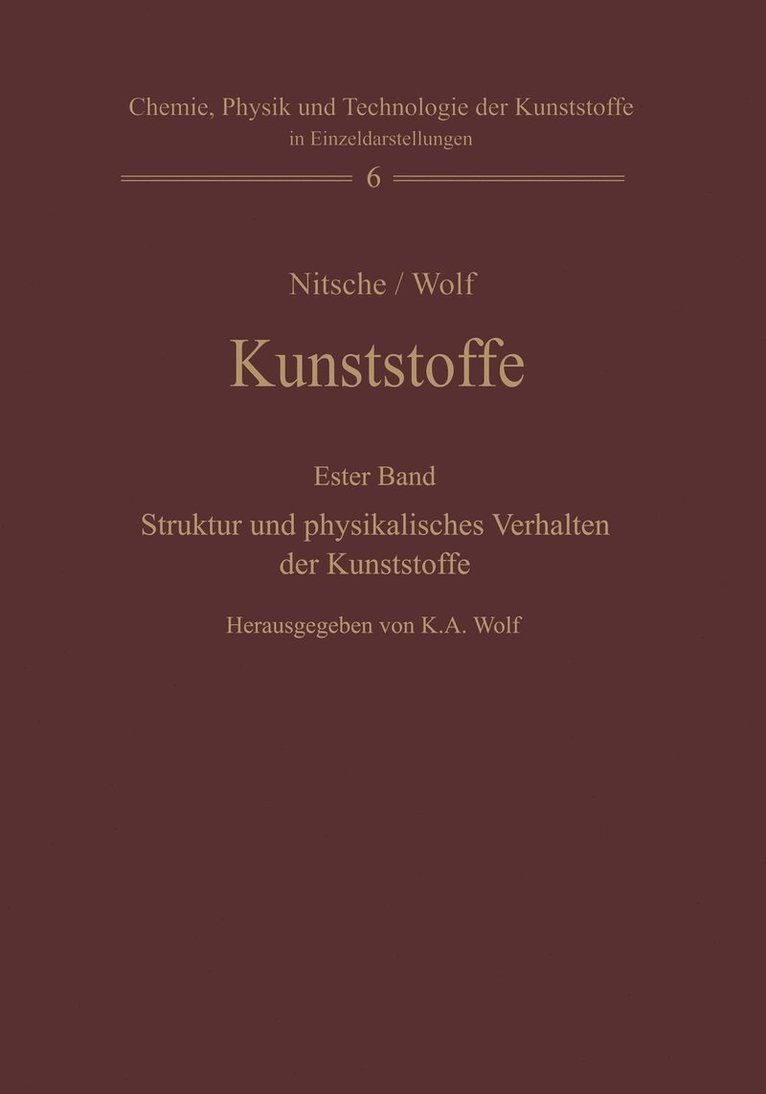 Kunststoffe. Struktur, physikalisches Verhalten und Prfung 1