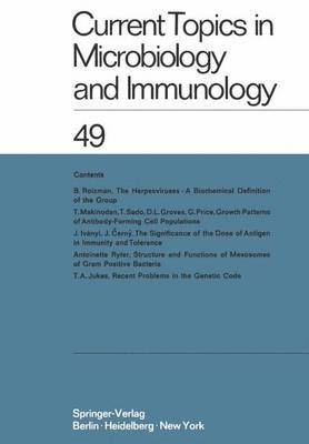 Current Topics in Microbiology and Immunology / Ergebnisse der Mikrobiologie und Immunittsforschung 1