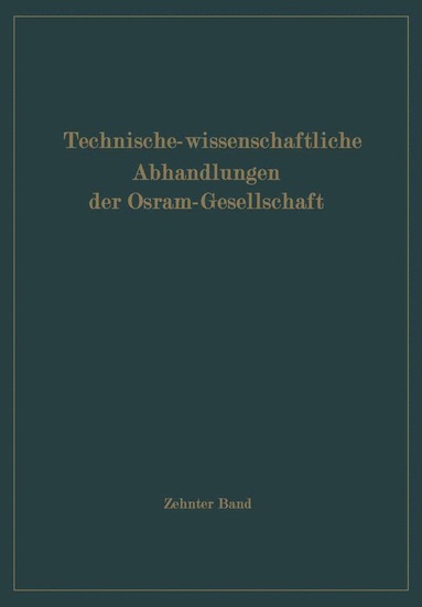 bokomslag Technisch-wissenschaftliche Abhandlungen der Osram-Gesellschaft