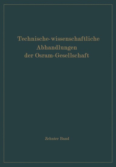 bokomslag Technisch-wissenschaftliche Abhandlungen der Osram-Gesellschaft