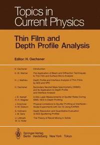 bokomslag Thin Film and Depth Profile Analysis