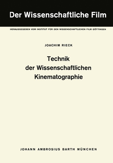 bokomslag Technik der Wissenschaftlichen Kinematographie