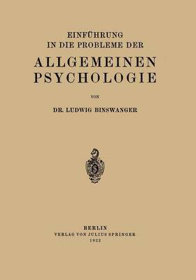 Einfhrung in die Probleme der Allgemeinen Psychologie 1