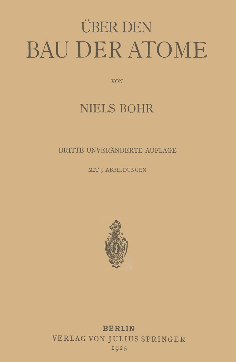 Niels Bohr - Über den Bau der Atome, Häftad