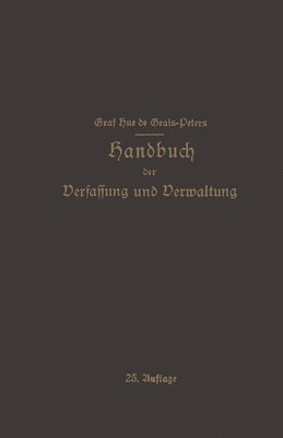 bokomslag Handbuch der Verfassung und Verwaltung in Preußen und dem Deutschen Reiche