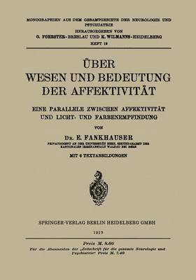 bokomslag Über Wesen und Bedeutung der Affektivität