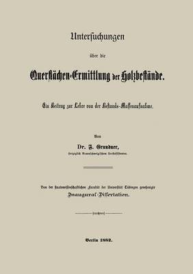 Untersuchungen ber die Querflchen-Ermittlung der Holzbestnde 1