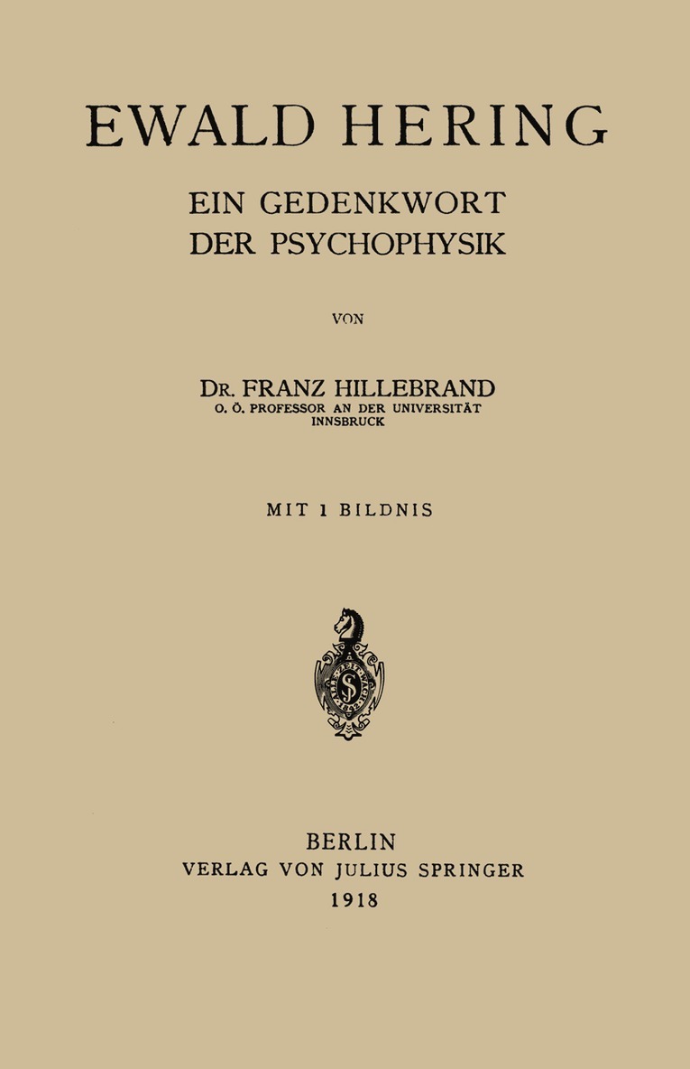 Franz Hillebrand - Ewald Hering, Häftad