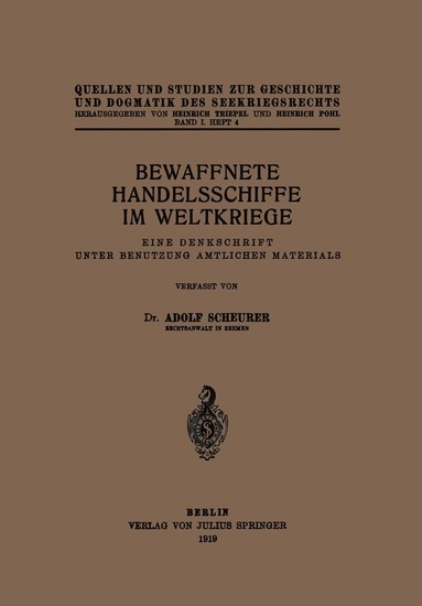 bokomslag Bewaffnete Handelsschiffe im Weltkriege