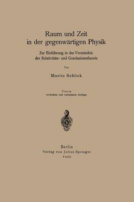 Raum und Zeit in der gegenwrtigen Physik 1